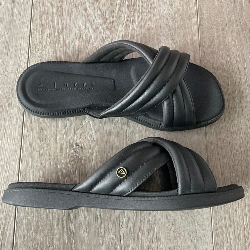 REEF Lofty Lux Black Slide Size 7